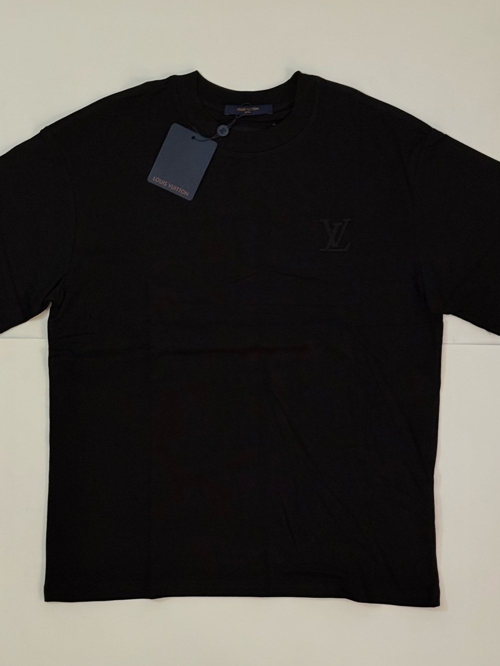 Louis Vuitton Black Embroidered LV Short-Sleeve Tee